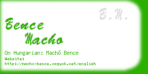 bence macho business card